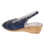 Sandale dama bleumarin din piele naturala cu talpa tip pana si bareta reglabila S30BL